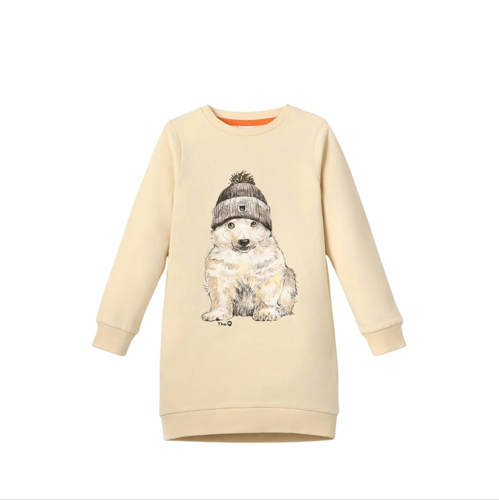 The QT - BEANIE BEAR | Organic LS Sweater Dress